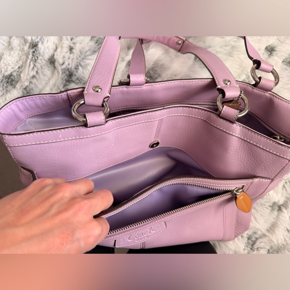 Coach Lavender Leather Tote - Picture 13 of 14